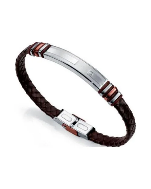 Bracelet Viceroy 6256P01011 Man Leather and steel Brown