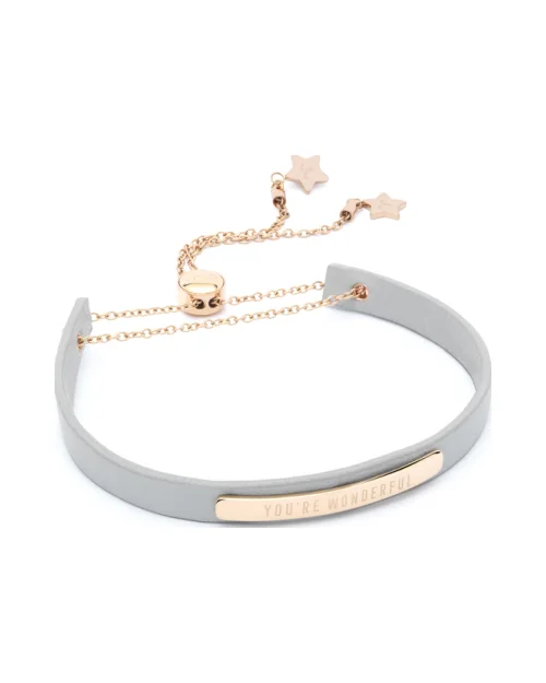 Armband WONDERFUL WORDS Mr Wonderful WJ30202 roestvrij staal grijs dames
