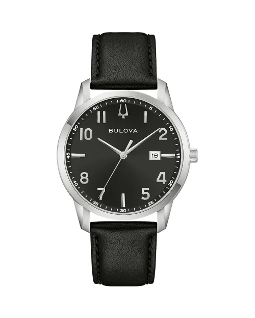 Bulova Sutton Slim 96B473 Uhr aus Edelstahl und Leder