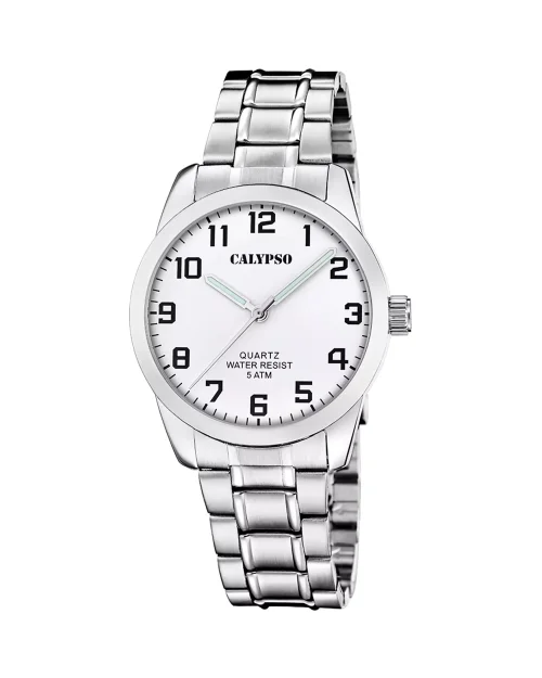Calypso Basic herrklocka K5866/1 rostfritt stål vit