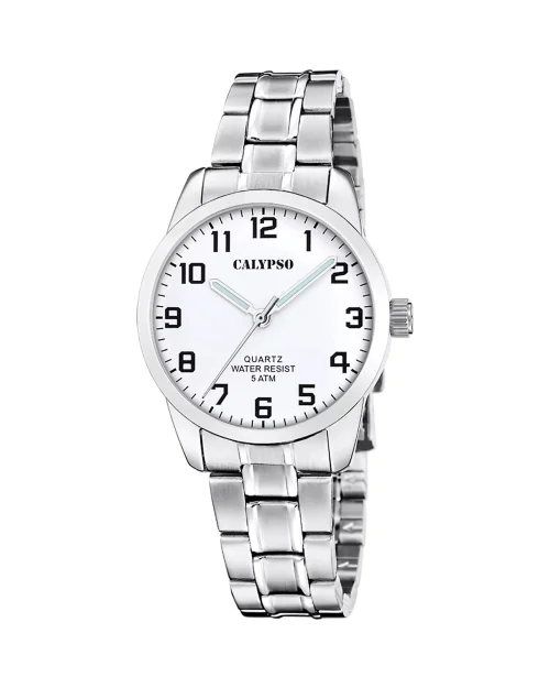 Zegarek Calypso Basic K5867/1 stal szlachetna damski biały