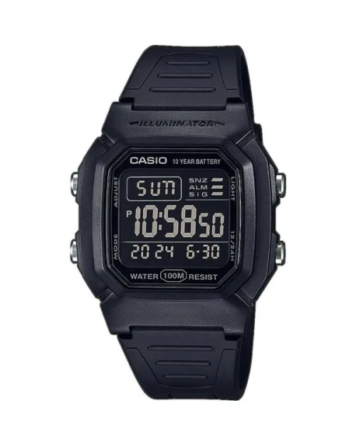 Casio Uhr W-800H-1BVES Herrenuhr Schwarz 