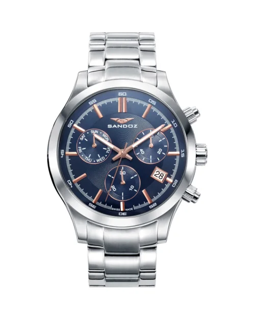 Orologio cronografo da uomo in pelle Sandoz CASUEL 81383-37