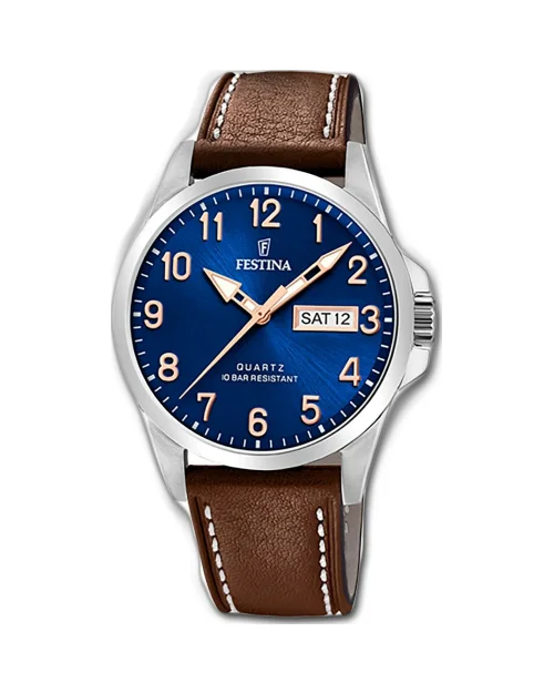 Festina Steel Classic Watch F20358/B Läder och stål