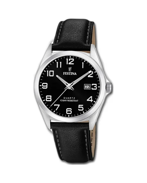Festina Steel Classic Watch F20446/3 läder och stål