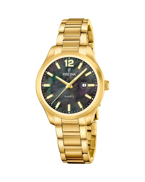 Festina Classic Steel F20741/2 Damenuhr goldplattiert