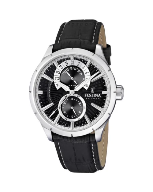 Festina Multifunktionsklocka F16573/3 herrklocka i läder