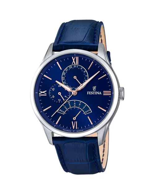Festina Multifunktionsklocka F16823/3 herrklocka i läder
