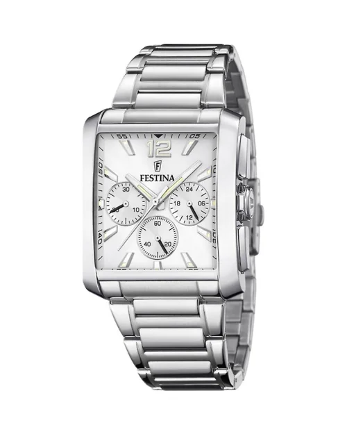 Festina On the square F20635/1 herrklocka i rostfritt stål