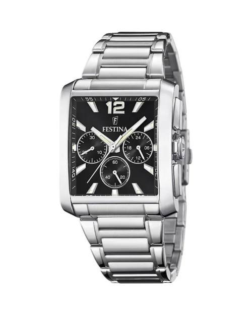 Festina On the square F20635/4 herrklocka i rostfritt stål