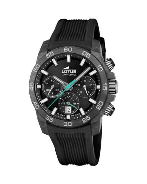 Lotus 18974/3 montre chronomètre en caoutchouc pour homme