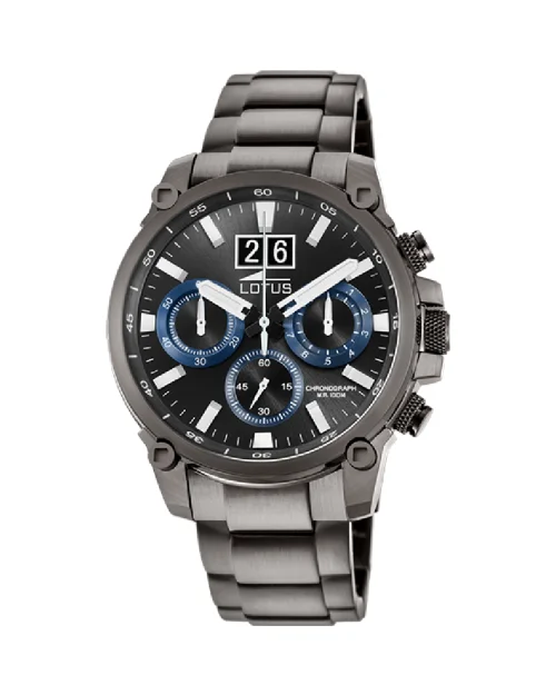 Orologio Lotus Chrono 10140/3 in acciaio inossidabile nero e blu
