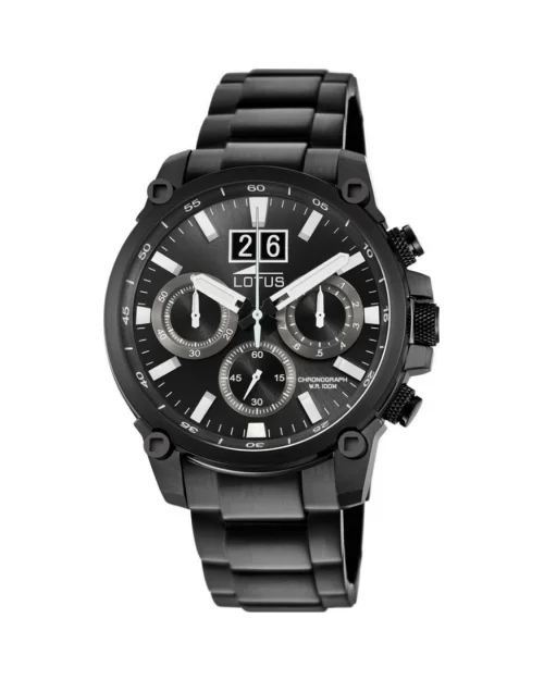 Orologio Lotus Chrono 10141/3 in acciaio inossidabile bianco e nero
