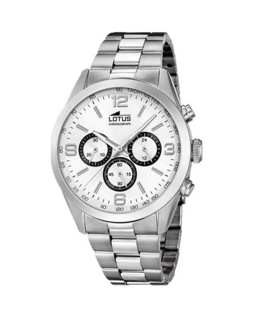 Lotus Chrono 18152/E herrklocka stål silverpläterad
