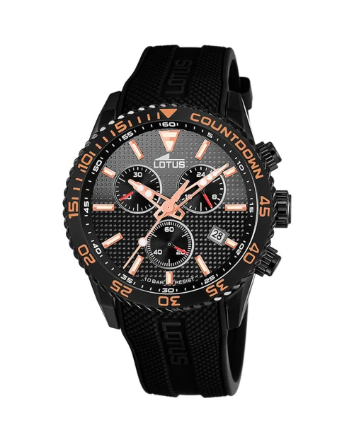 Męski zegarek Lotus Chrono 18672/C ze stali szlachetnej i kauczuku