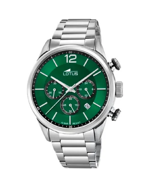 Montre Lotus Chrono 18688/4 en acier inoxydable pour hommes vert
