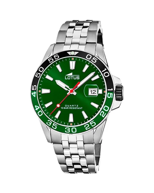 Lotus Excellent 18766/2 roestvrijstalen herenhorloge groen