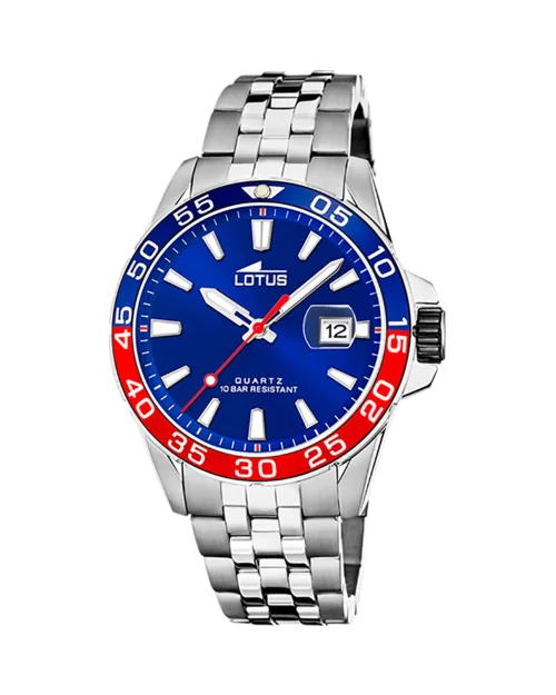 Lotus Excellent 18766/3 roestvrijstalen herenhorloge blauw