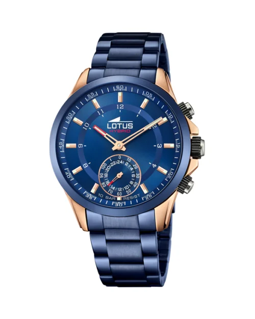 Lotus Hybrid 18809/1 roestvrijstalen herenhorloge blauw