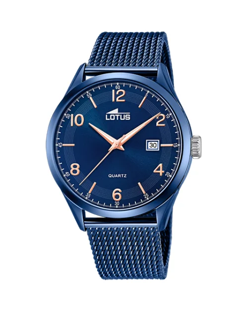 LOTUS MINIMALIST 18632/1 herenhorloge van roestvrij staal blauw