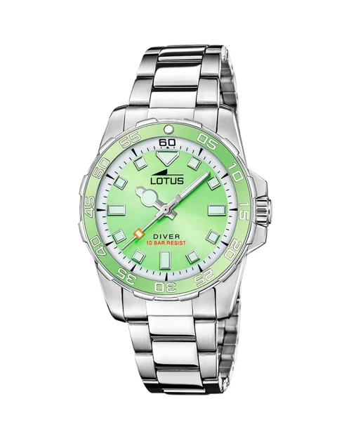 Lotus Trendy 18937/3 montre pour femmes en acier inoxydable vert