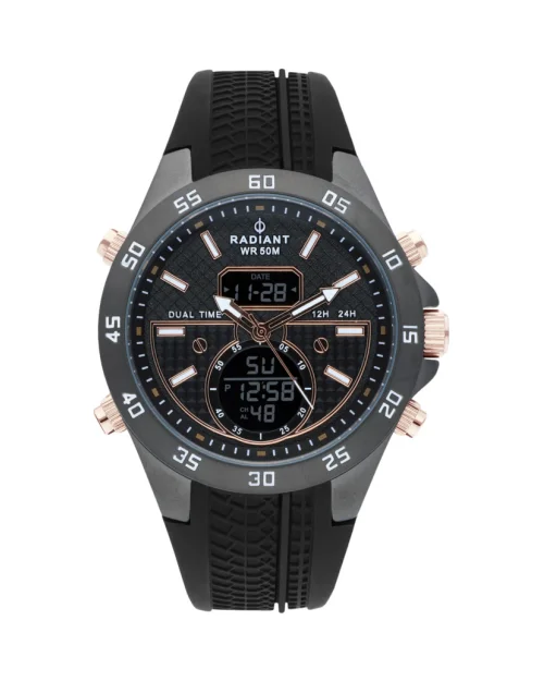 Radiant RA484703 Herrenuhr Gun metal / smoke Silikon