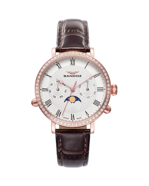 Sandoz 81344-92 montre femme acier bicolore