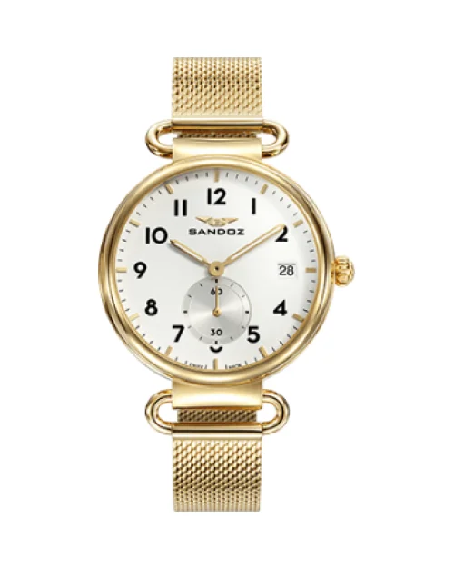 Sandoz Antique 81360-04 Montre pour femmes en acier IP or