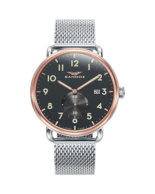 Sandoz Antique 81493-54 men's watch steel bicolor