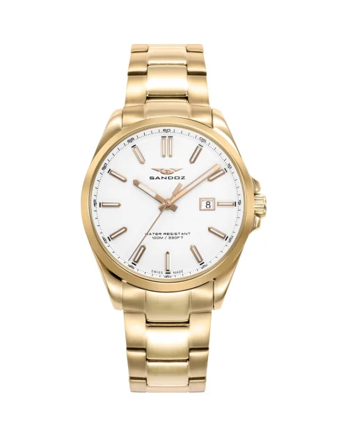 Sandoz Casual 83000-07 damklocka rostfritt stål guldpläterad