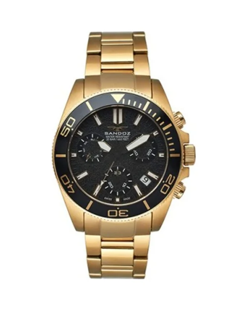 Sandoz Diver 81447-97 men's watch gold-plated steel