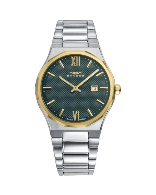 Sandoz Style 83013-63 herrklocka i rostfritt stål, tvåfärgad