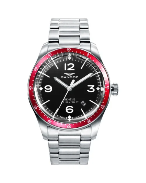 Sandoz VITESSE 81501-54 Herrenuhr Edelstahl rot