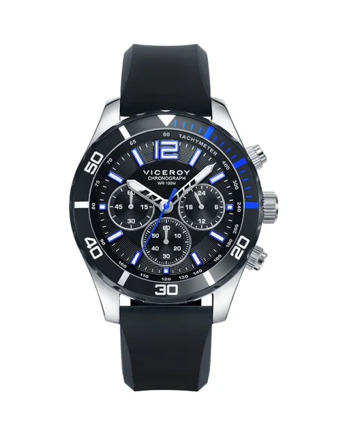 Viceroy 401023-55 Herrenuhr Schwarz Silikon Chronograph