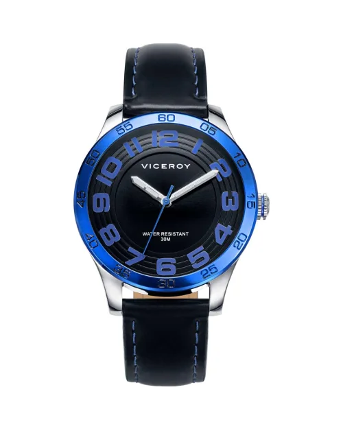 Viceroy 40445-35 Orologio da ragazzo in pelle nera al quarzo