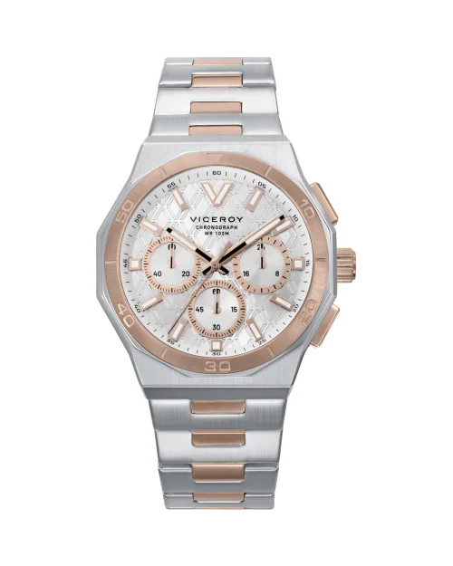 Viceroy-Herrenuhr 45129-87 aus Edelstahl mit achteckigem Zifferblatt