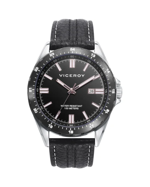 Orologio Viceroy Magnum 401297-53 in acciaio inossidabile e pelle nera