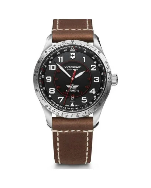 Victorinox Horloge V241973 Airboss Zwarte Wijzerplaat Riem