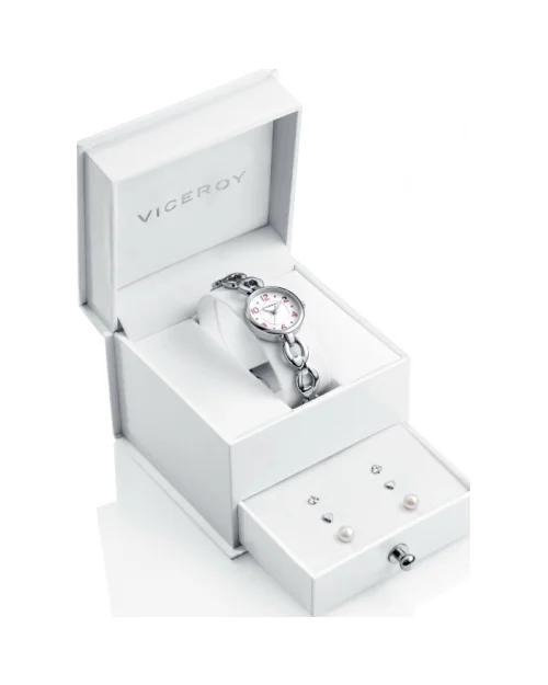 Orologio e orecchini da bambina Viceroy 40946-05 Bianco